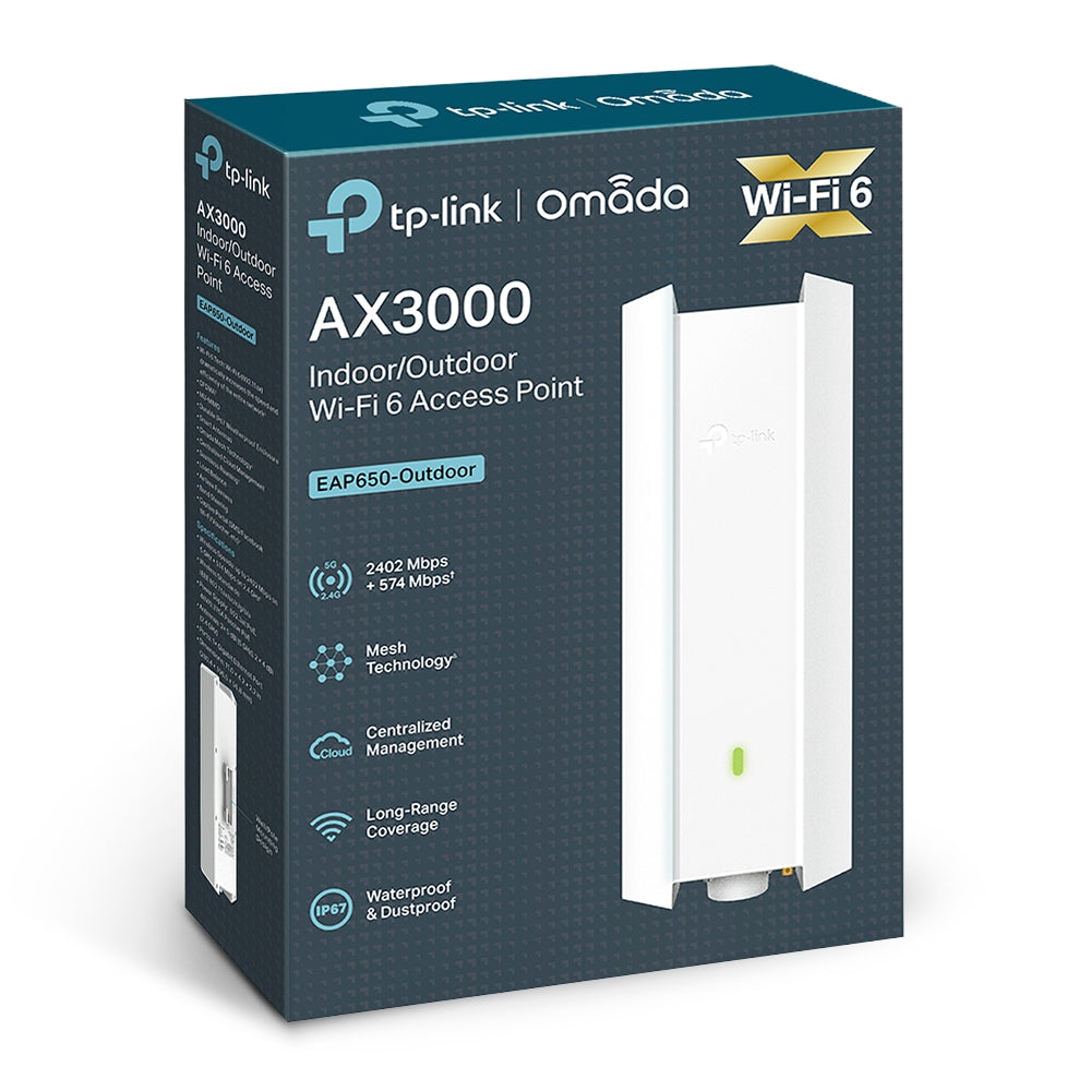 AX3000 Indoor/Outdoor Dual-Band Wi-Fi 6 Access Point,IP67 Weatherproof, EAP650-Outdoor